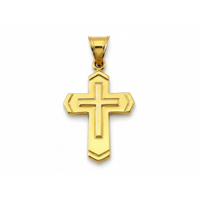 Złoty krzyżyk wisiorek próby 585, idealny symbol wiary i elegancji. Waga ok. 1.6g.