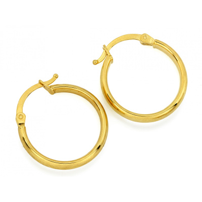 Kolczyki złote koła 18mm bez kamieni, waga 1.041g. Eleganckie i minimalistyczne złote kolczyki na co dzień.