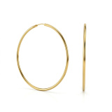 Złote kolczyki koła 45 mm, próba 585, żółte złoto. Klasyczny model o szerokości 1 mm i wadze 1,46 g.
