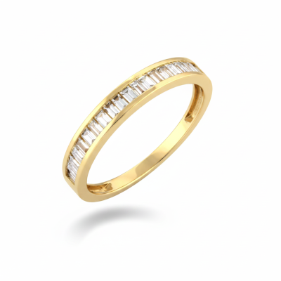 Pierścionek Złoty Obrączkowy z Brylantami 0.29 ct - Próba 585