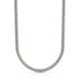 Elegancki srebrny łańcuszek żmijka 42cm, rodowany, próba 925.